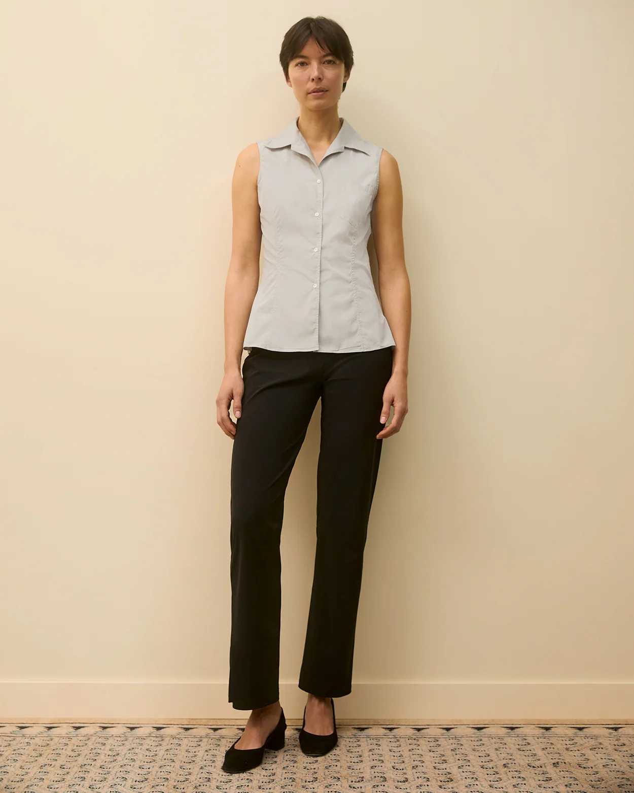 ROSIE SLEEVELESS SHIRT | Grey - Image 4